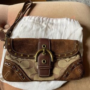 Coach logo wristlet